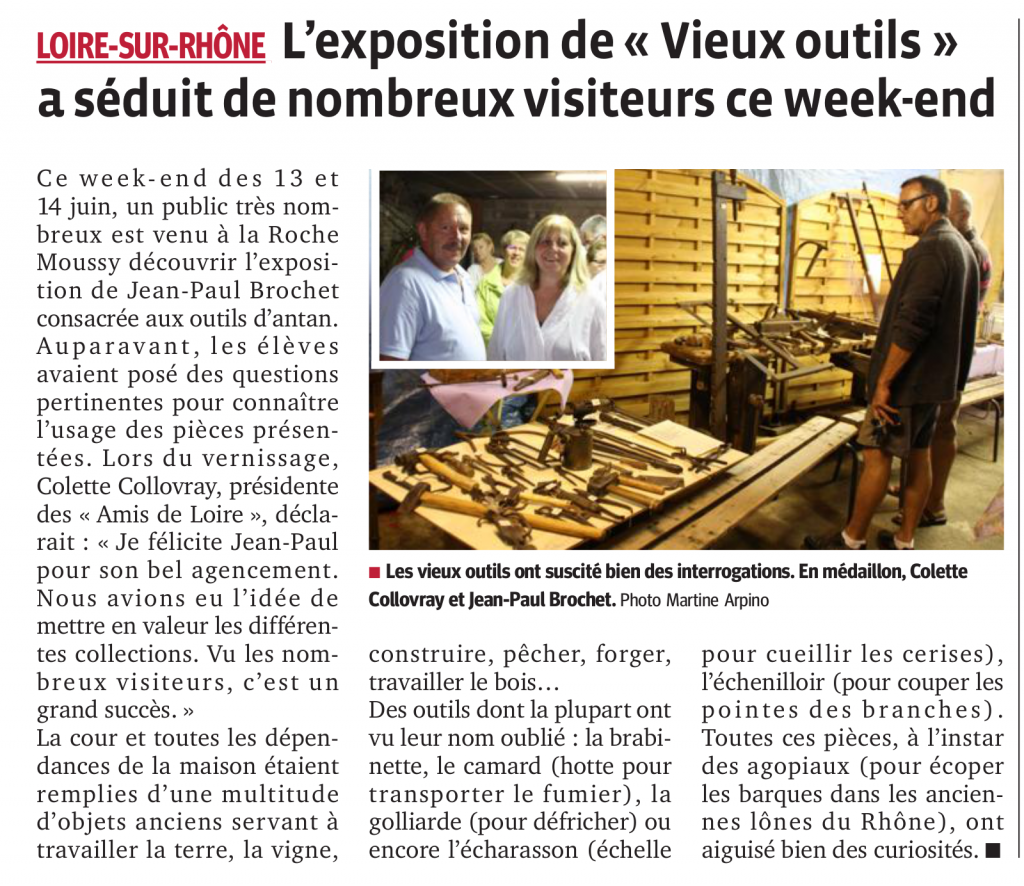 Exposition d'outils anciens